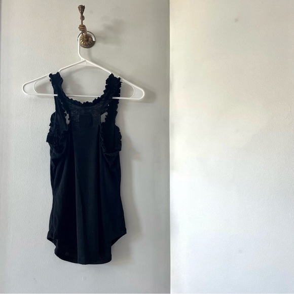Chaser Black Ruffle Racerback Tank Top | Small - Picture 3 of 6